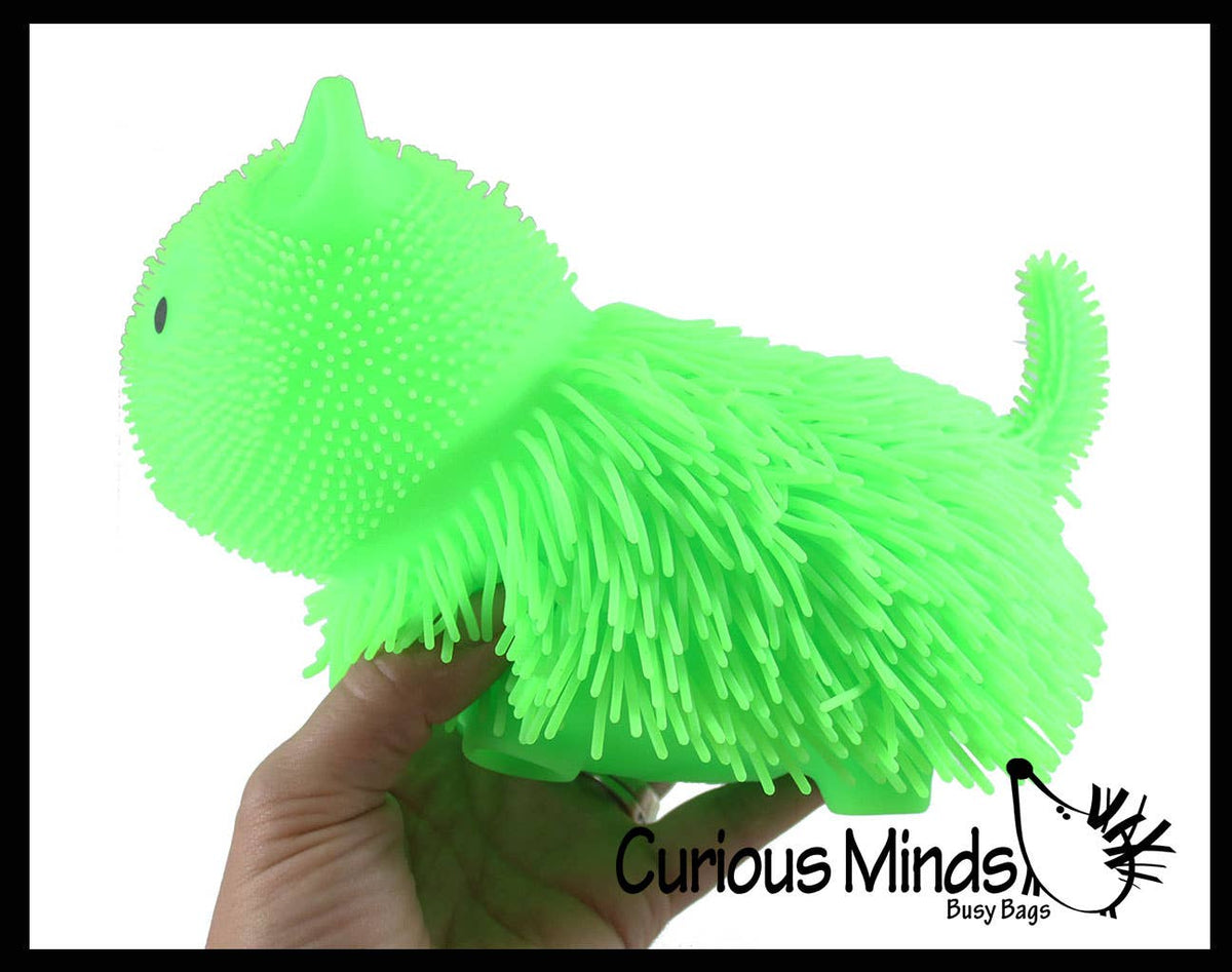 1 Shaggy Cat Large 7" Puffer Ball - Sensory Therapy Fidget Squishy