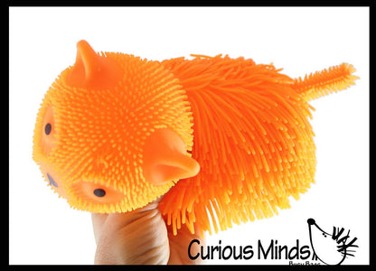 1 Shaggy Cat Large 7" Puffer Ball - Sensory Therapy Fidget Squishy