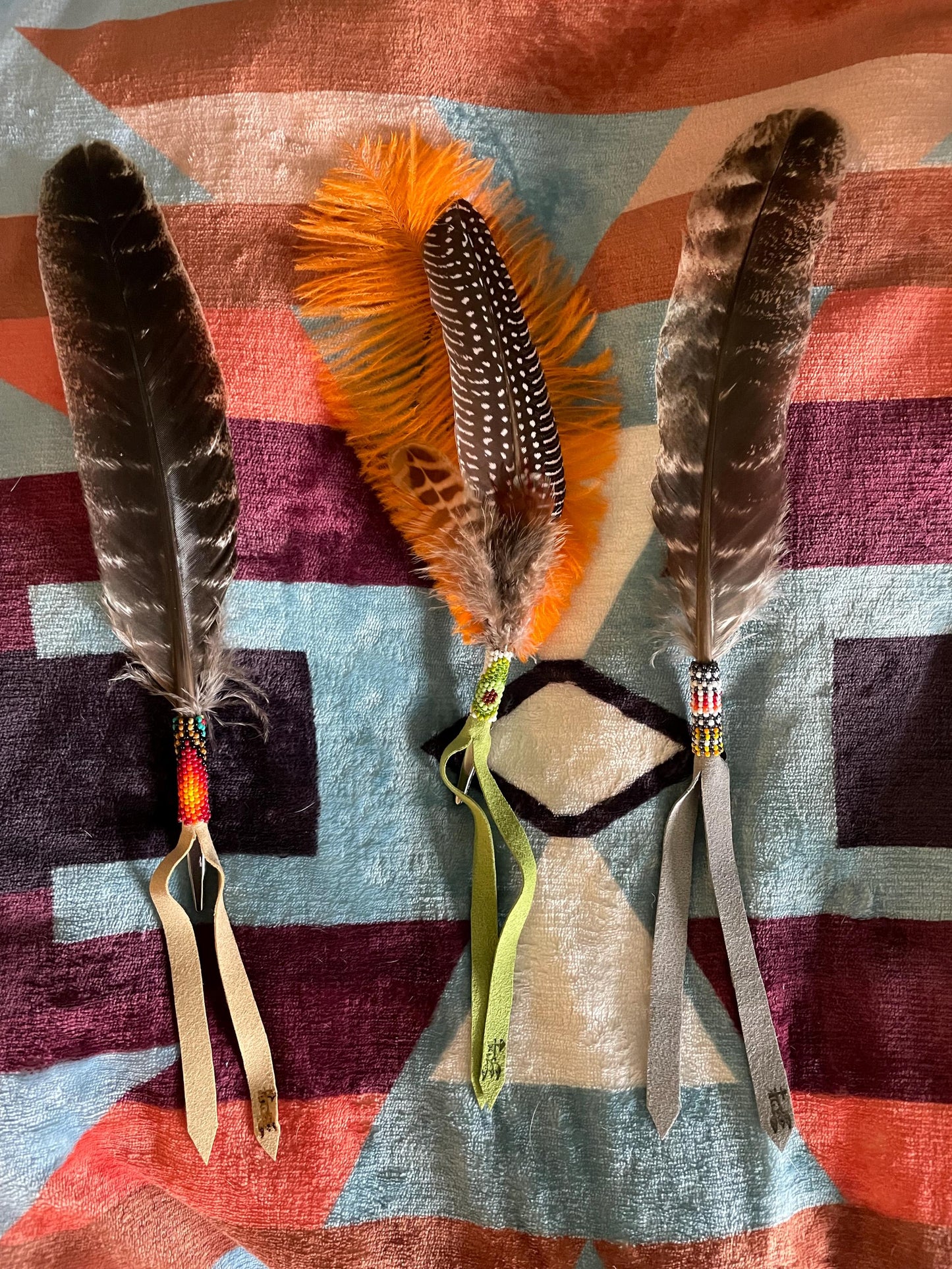Beaded Feather Hat Pin or Alligator Clip – Customizable Ranch Brand Accessory