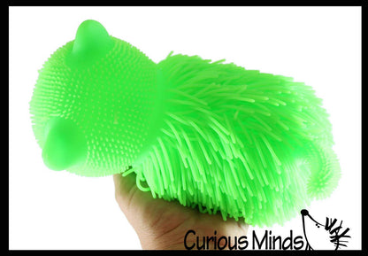 1 Shaggy Cat Large 7" Puffer Ball - Sensory Therapy Fidget Squishy