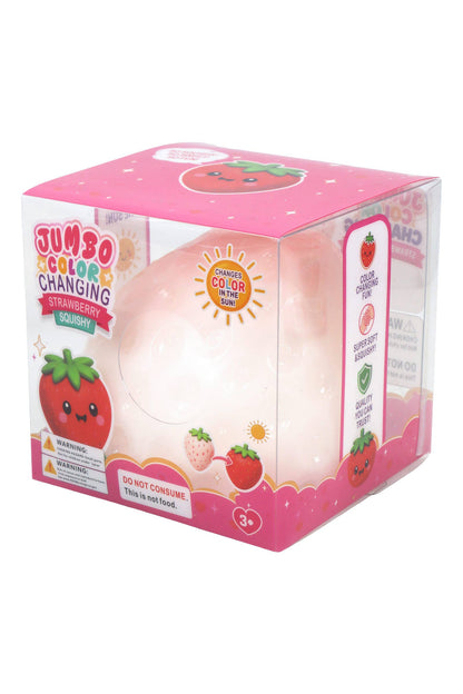 JUMBO Strawberry UV Light Changing Slime Filled Squishy