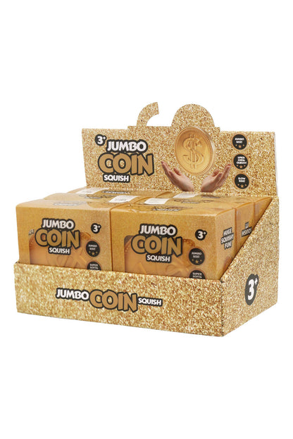 JUMBO 5.75 Inch Golden Coin Fluffy Slime Filled TPR Squishy