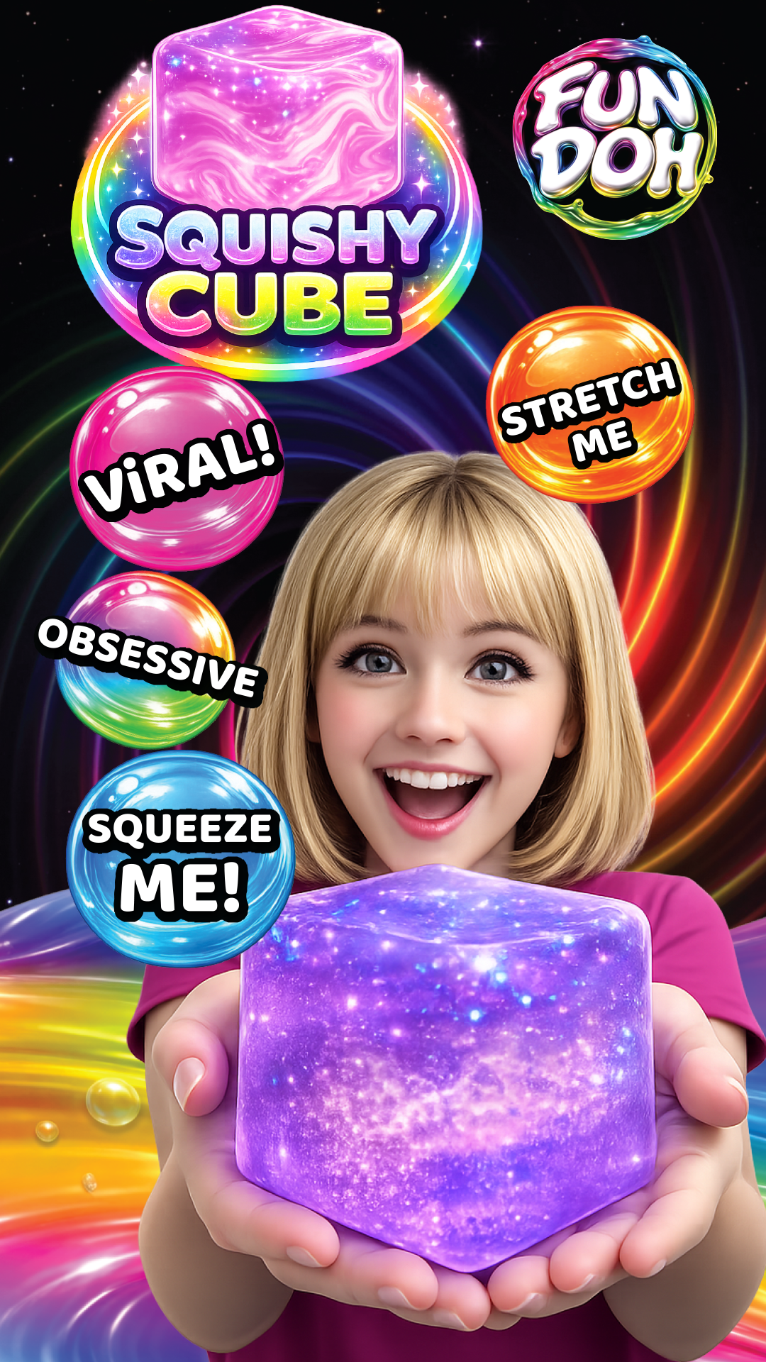 Fun Doh Squish & Squeeze Sparkle Cube Fidget Toy ON SALE!