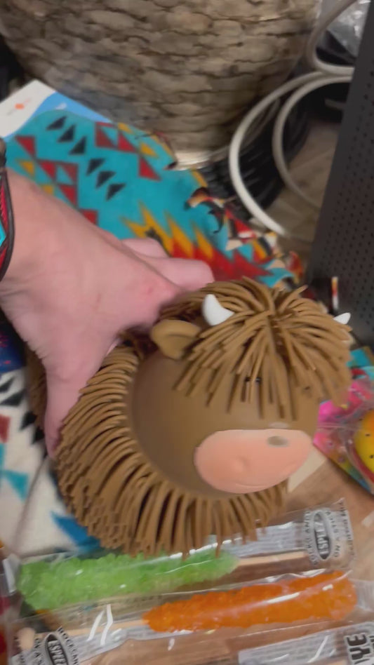 Jumbo Highland Cow Light-Up Spiky Puffer Squishy ON SALE!