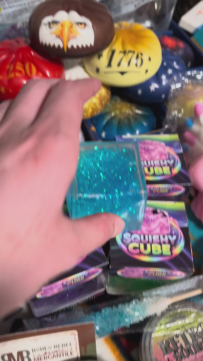 Fun Doh Squish & Squeeze Sparkle Cube Fidget Toy ON SALE!